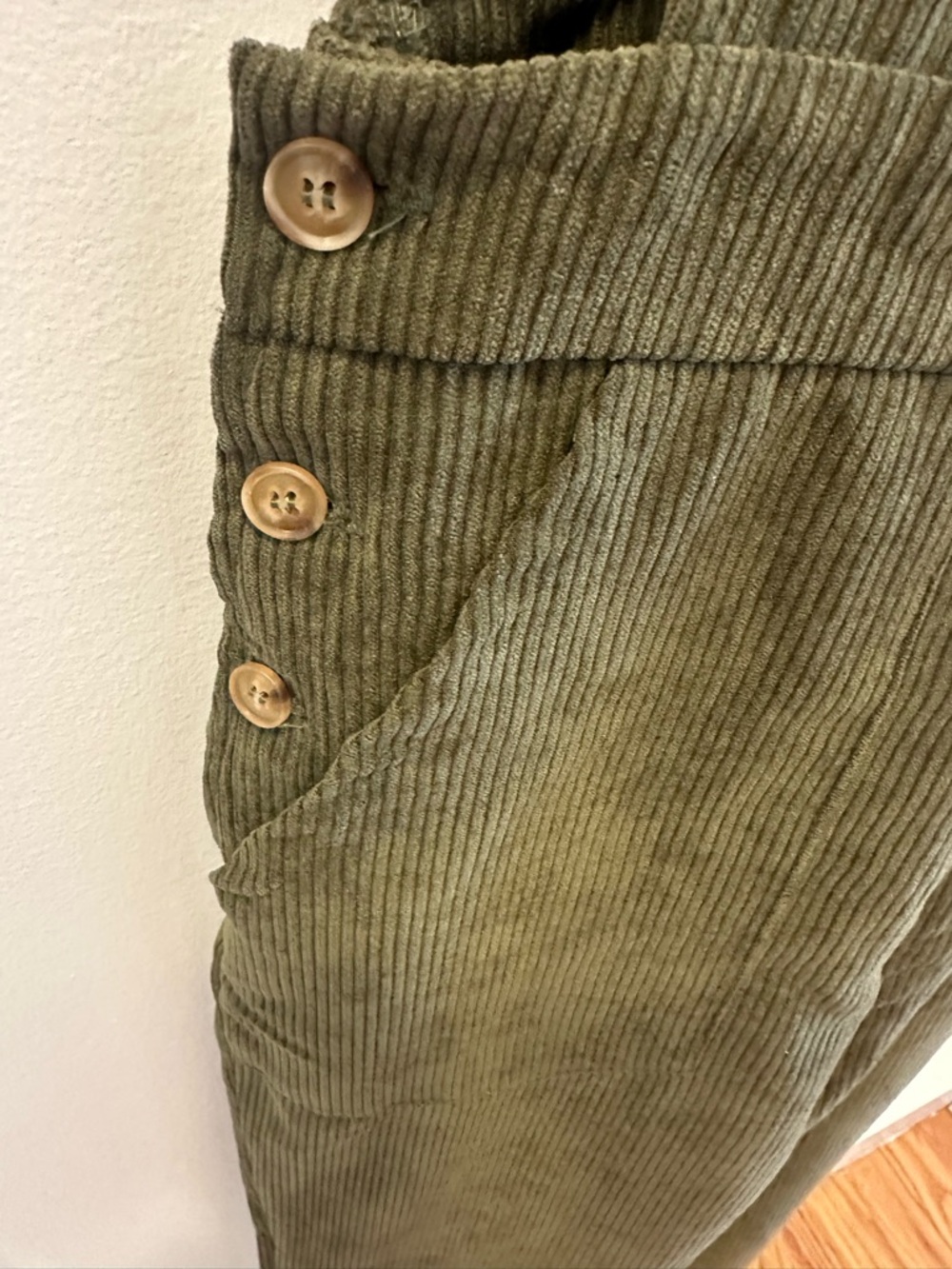CUPSHE Olive Green Corduroy Overalls Jumpsuit - Women's XS - Picture 4 of 8